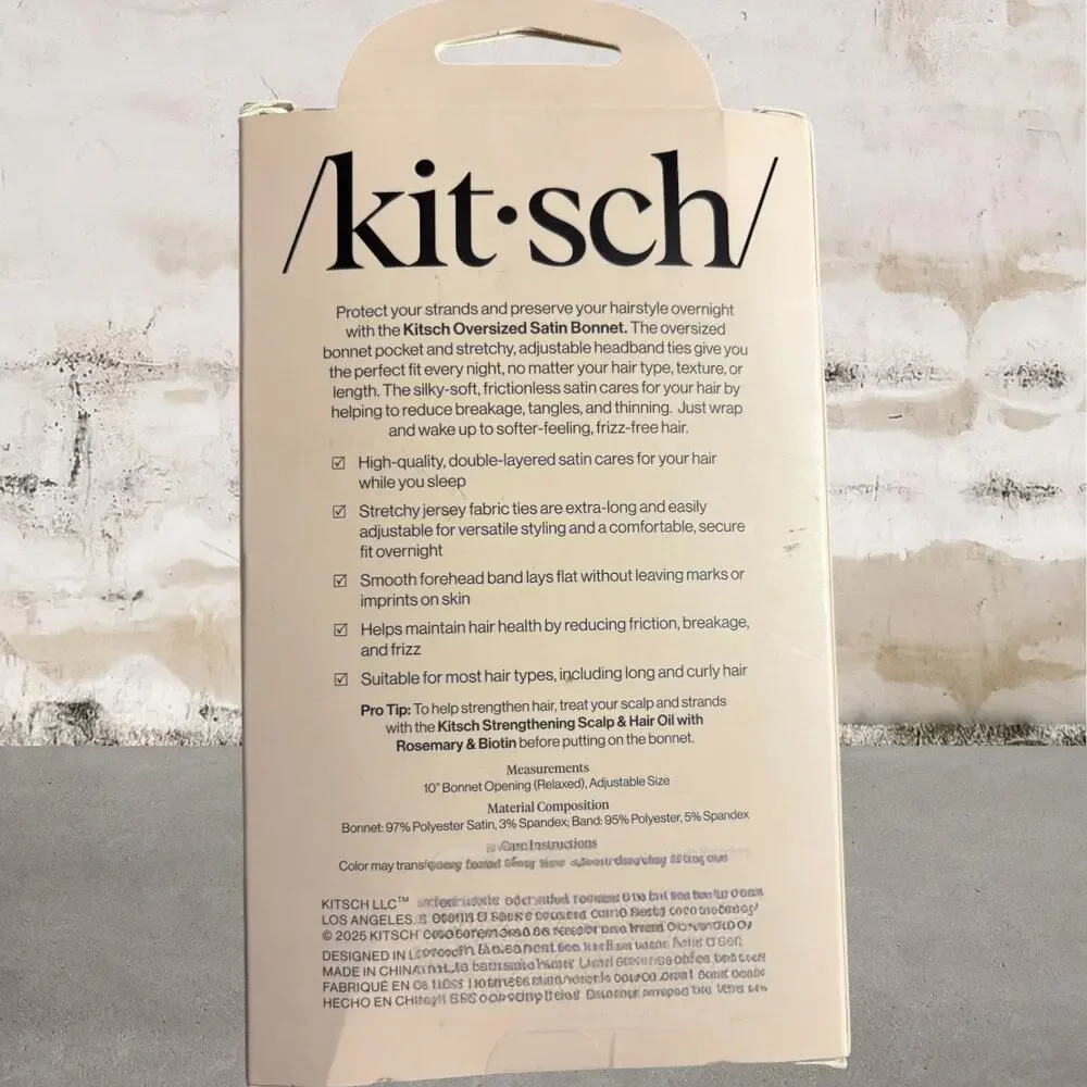 Kitsch Aura Oversized Satin Bonnet NIB